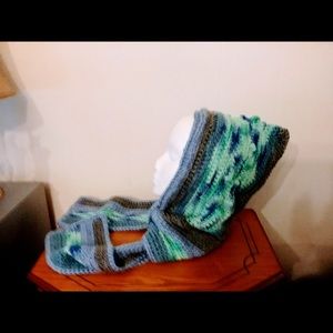 Hood with attached scarf